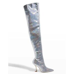 NWOB Stuart Weitzman Ultrastuart Xcurve Sequin Over the Knee Heeled Boots 8.5